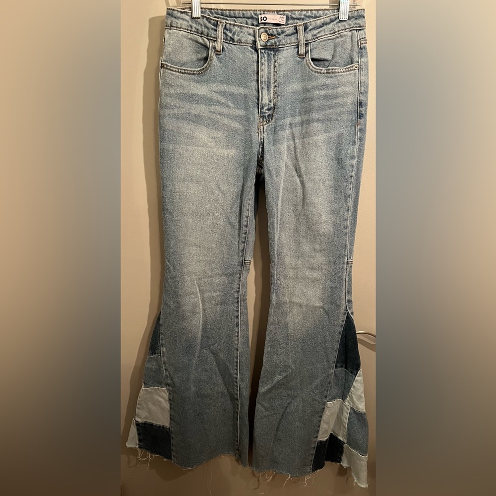 Patchwork Flared Jeans - image 6